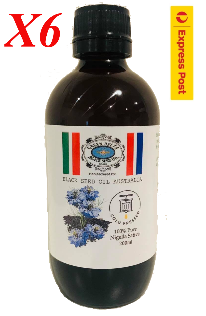 6x200ml Green Delta Black Seed Oil